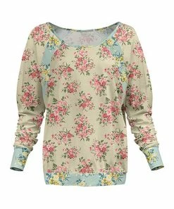 Lily | Cream Floral Mutton-Sleeve Sweatshirt - Plus