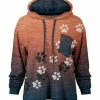 Lily | Navy & Orange Ombré Paws Pocket Hoodie - Women & Plus