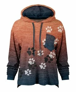 Lily | Navy & Orange Ombré Paws Pocket Hoodie - Women & Plus