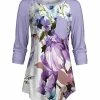 Lily | White & Lavender Floral Raglan Tunic - Women & Plus