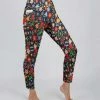 Lily | Black & Red Multicolor Floral High-Waist Pocket Leggings - Women