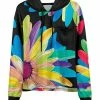 Lily | Black Multicolor Floral Patch-Pocket Hoodie - Women & Plus