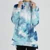 Lily | White & Blue Abstract Cowl Neck Pullover - Plus