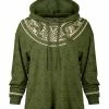 Lily | Green & Beige Tapestry Loose Fit Pocket Hoodie - Women & Plus