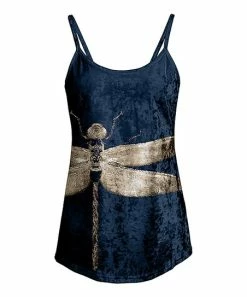 Lily | Navy & Beige Dragonfly Velvet Camisole - Women & Plus