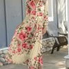 Lily | Coral & Pink Floral Tie-Waist Maxi Shirt Dress - Women