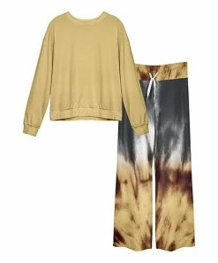 Lily | Beige Sweatshirt & Beige Tie-Dye Lounge Pants - Women