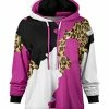 Lily | Pink & Black Leopard Color Block Front-Pocket Hoodie - Women