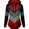 Lily | Black & Red Chevron Curved-Hem Hoodie - Women & Plus