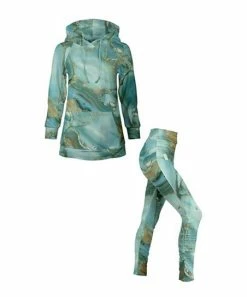 Lily | Turquoise & Gold Agate Hoodie & Leggings - Women