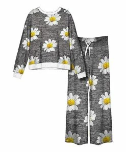 Lily | Gray Daisies Pullover& Lounge Pants - Women & Plus