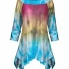 Lily | Aqua & Pink Abstract Sidetail Tunic - Women