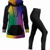 Lily | Black & Pink Ombré Kangaroo-Pocket Hoodie & Leggings - Women & Plus