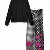 Lily | Pink & Black Stripe & Polka Dot Hearts Pajama Set - Women & Plus