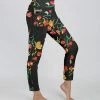 Lily | Black & Red Floral Pocket Leggings - Women