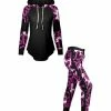 Lily | Black & Pink Heart Hoodie & Joggers - Women