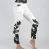 Lily | White & Black Floral Pocket High-Waist Leggings - Women