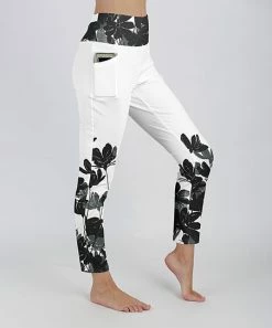 Lily | White & Black Floral Pocket High-Waist Leggings - Women