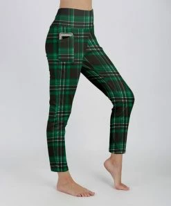 Lily | Black & Green Tartan Pocket Leggings - Plus