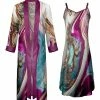 Lily | Pink & Gold Marble-Swirl Robe & Nightgown - Women & Plus