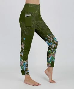 Lily | Green & Blue Floral Pocket High-Waist Leggings - Women & Plus