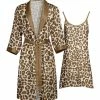 Lily | Cream & Taupe Leopard Robe & Nightgown - Women & Plus