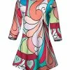 Lily | Pink & Blue Abstract A-Line Tunic - Women