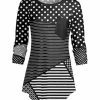 Lily | Black & White Polka Dot & Stripe Raglan Tunic - Women