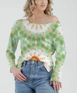 Lily | Green & Orange Tie-Dye Long-Sleeve Tunic - Women