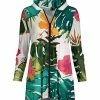 Lily | White & Green Leaf Tiered Hoodie - Women & Plus