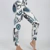 Lily | Blue & White Floral Pocket High-Waist Leggings - Women