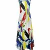 Lily | White & Yellow Abstract Sleeveless Handkerchief Maxi Dress - Women & Plus