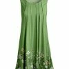 Lily | Green & White Floral Pleated Sleeveless Tunic - Women & Plus