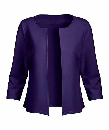 Lily | Purple Jewel-Collar Open Cardigan - Women 1 Lily | Purple Jewel-Collar Open Cardigan - Women