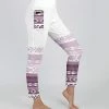 Lily | Purple & White Geometric Pocket High-Waist Leggings - Women
