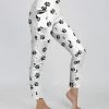 Lily | White & Black Paw Print Side-Pocket Leggings - Plus