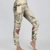 Lily | Beige & Black Stamp Pocket Leggings - Women