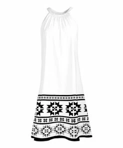 Lily | Black & White Geometric Yoke Dress - Women & Plus