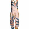 Lily | Pink & Orange Leaf Pocket Racerback Jumpsuit - Plus