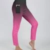 Lily | Black & Pink Ombré High-Waist Pocket Leggings - Plus