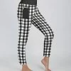 Lily | Black & White Buffalo Check Pocket Leggings - Women