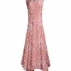 Lily | Pink Leaf Maxi Dress - Women & Plus