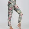 Lily | Mint & Pink Floral Side-Pocket Leggings - Plus