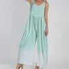Lily | Light Mint & White Ombré Sleeveless Wide-Leg Jumpsuit - Women