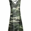 Lily | Olive & Green Camo Sleeveless Crisscross-Back Dress - Women & Plus