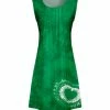 Lily | Green & White Tie-Dye Heart Pleated Sleeveless Dress - Women
