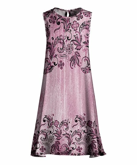 Lily | Pink & Black Floral Sleeveless A-Line Dress - Women & Plus 1 Lily | Pink & Black Floral Sleeveless A-Line Dress - Women & Plus
