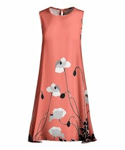 Lily | Coral & White Floral Sleeveless Shift Dress - Women & Plus