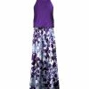 Lily | White & Purple Floral Blouson Yoke Maxi Dress - Women & Plus