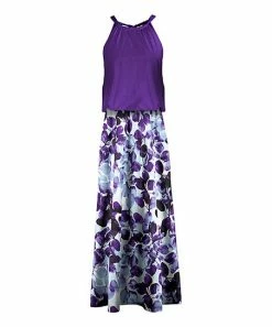 Lily | White & Purple Floral Blouson Yoke Maxi Dress - Women & Plus